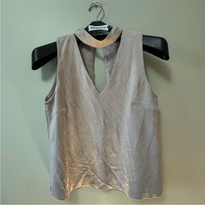 Design Lab Lord & Taylor Green Asymmetrical Cut Out Tank Top